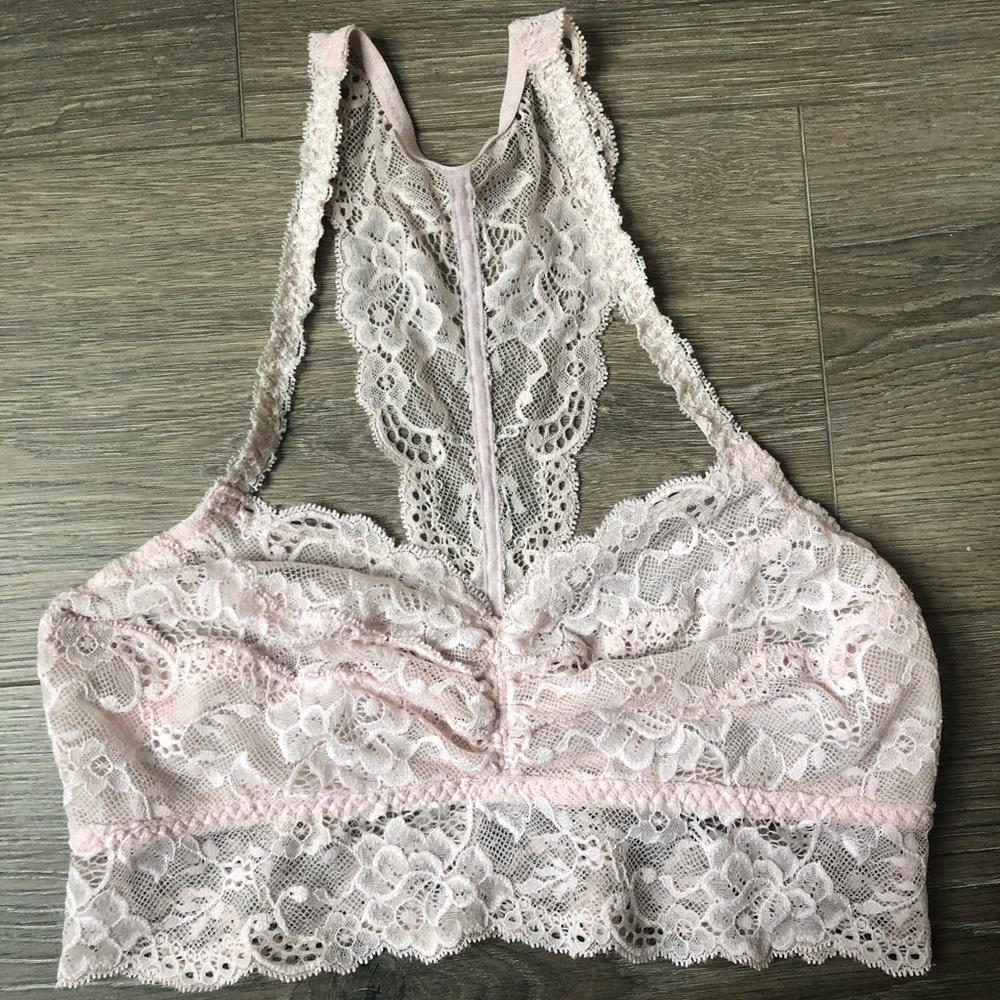 Baby Pink Lace Bralette S